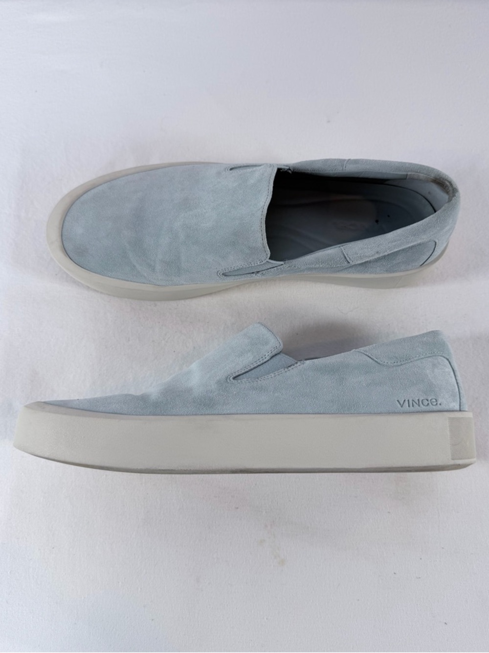 Vince Ginelle Suede Slip On Sneakers Pale Light Blue Size 8.5